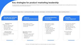 Marketing Leadership To Increase Product Sales Key Strategies For Product Marketing Leadership