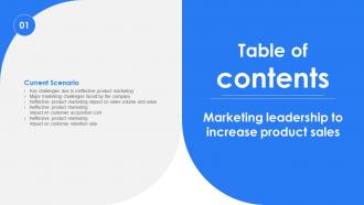 Marketing Leadership To Increase Product Sales Table Of Contents