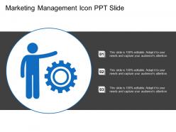 Marketing management icon ppt slide