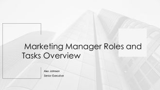 Marketing Manager Roles And Tasks Overview PPT Summary AT