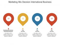 Marketing mix decision international business ppt powerpoint presentation model graphics cpb