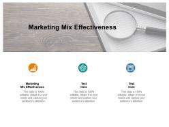 Marketing mix effectiveness ppt powerpoint presentation visual aids icon cpb