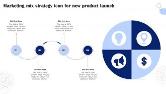 Marketing Mix Strategy Icon For New Product Launch