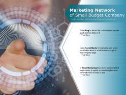 Marketing network of small budget company