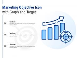 Marketing objective icon with graph and target