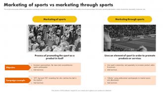 Marketing Of Sports Vs Marketing Through Sports Marketing Programs To Promote MKT SS V