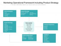 Marketing operational framework including product strategy