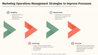 Marketing Operations Management Strategies To Improve Processes