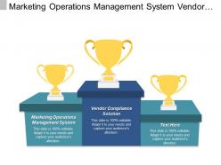 Marketing operations management system vendor compliance solution manufacturing risk cpb