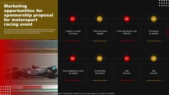 Marketing Opportunities For Sponsorship Proposal For Motorsport Racing Event