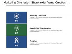 Marketing orientation shareholder value creation researching target customer
