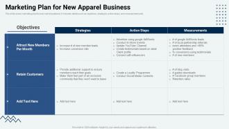Marketing Plan For New Apparel Business Market Penetration Strategy For Textile And Garments Business
