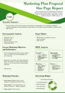 Marketing plan proposal one page report presentation report infographic ppt pdf document