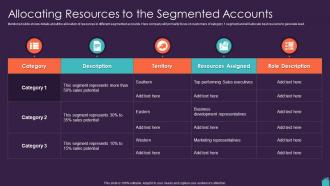 Marketing Plan To Boost Allocating Resources To The Segmented Accounts