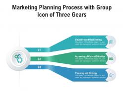 Marketing planning process with group icon of three gears