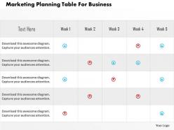 Marketing planning table for business flat powerpoint design