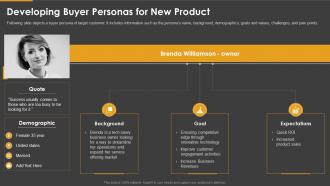 Marketing playbook developing buyer personas for new product ppt slide