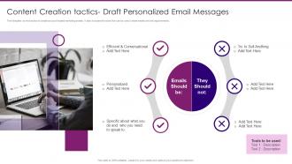 Marketing Playbook On Privacy Content Creation Tactics Draft Personalized Email Messages