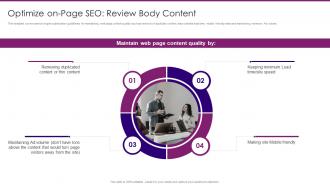 Marketing Playbook On Privacy Optimize On Page SEO Review Body Content