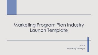 Marketing Program Plan Industry Launch Template PPT Demonstration ACP
