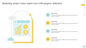 Marketing Project Status Report Icon With Progress Indicators