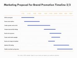 Marketing proposal for brand promotion timeline ranking ppt powerpoint presentation ideas gallery