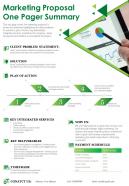 Marketing proposal one pager summary presentation report infographic ppt pdf document