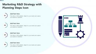 Marketing R And D Strategy With Planning Steps Icon