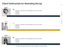 Marketing recap proposal template powerpoint presentation slides