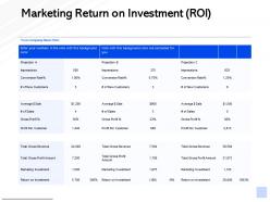 Marketing return on investment roi return on investment marketing ppt powerpoint presentation master
