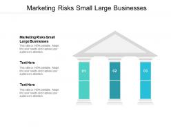 Marketing risks small large businesses ppt powerpoint presentation portfolio ideas cpb
