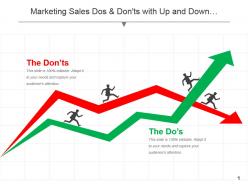 Marketing sales dos and donts with up and down graph success and failure ppt icon