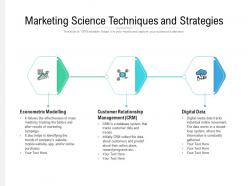 Marketing science techniques and strategies
