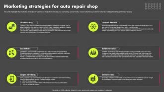 Marketing Strategies For Auto Repair Shop Auto Repair Shop Business Plan BP SS