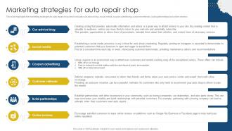 Marketing Strategies For Auto Sample Meineke Car Care Center Business Plan BP SS