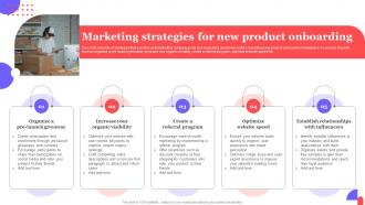 Marketing Strategies For New Product Onboarding