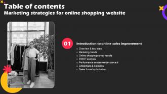 Marketing Strategies For Online Shopping Website Table Of Contents