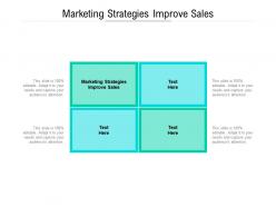 Marketing strategies improve sales ppt powerpoint presentation show slideshow cpb