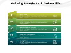 Marketing Strategies List In Business Slide