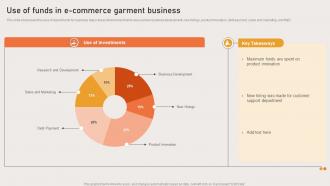 Marketing Strategies Of Ecommerce Company Use Of Funds In E Commerce Garment Business