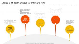 Marketing Strategies To Overcome Sample Of Partnerships To Promote Film Strategy SS V