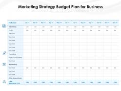 Marketing Strategy Budget Plan For Business
