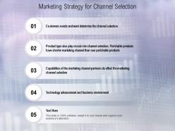 Marketing strategy for channel selection