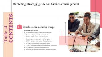 Marketing Strategy Guide For Business Management Table Of Contents MKT SS V