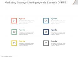Marketing strategy meeting agenda example of ppt