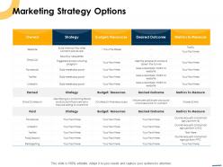 Marketing strategy options ppt powerpoint presentation professional files