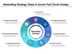 Marketing strategy steps in seven part circle design
