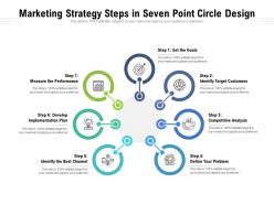 Marketing strategy steps in seven point circle design