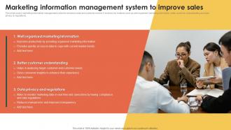Marketing System To Improve Sales Marketing Information Better Customer Service MKT SS V