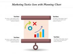 Marketing tactics icon with planning chart